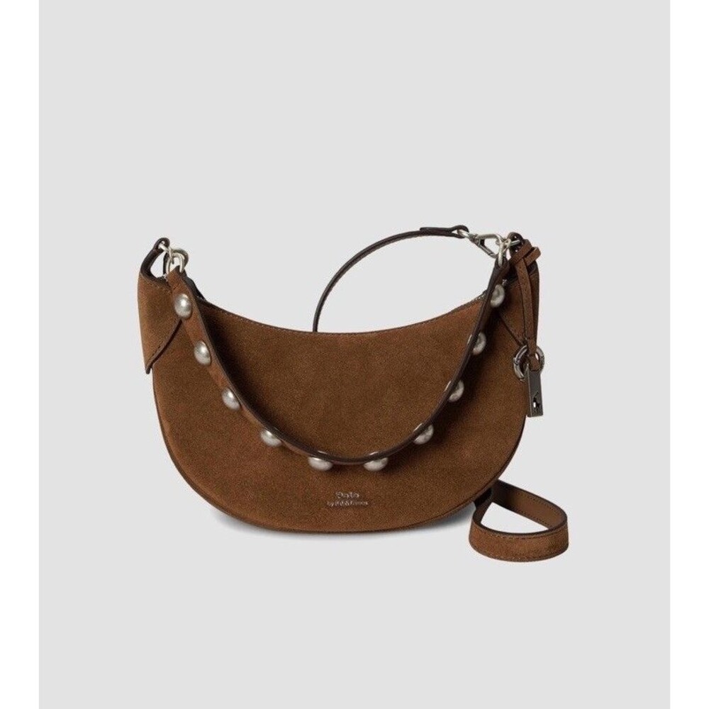 Polo Ralph Lauren Polo ID Stud Suede Crossbody Bag NWT